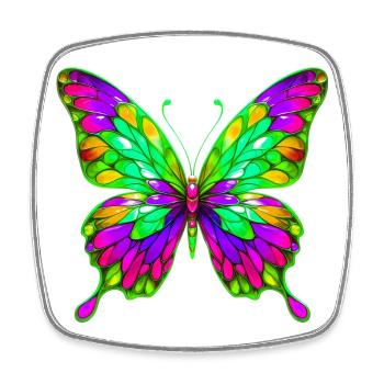 Schmetterling - Viereckiger Kühlschrankmagnet - Weiß - Vorne