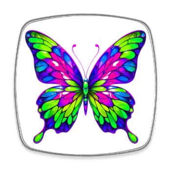 Schmetterling - Viereckiger Kühlschrankmagnet - Weiß - Vorne