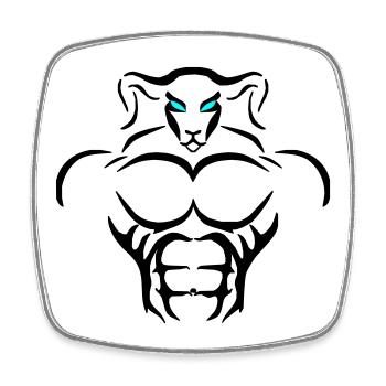 Alpha Aries Deluxe - Viereckiger Kühlschrankmagnet - Weiß - Vorne