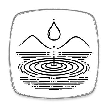 Wassertropfen & Wellen – Zen-inspiriert - Viereckiger Kühlschrankmagnet - Weiß - Vorne