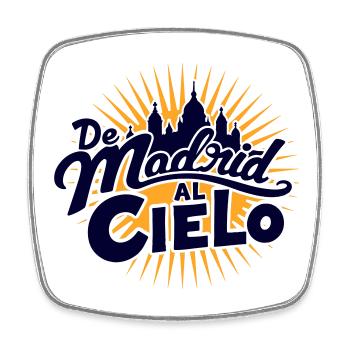 Von Madrid bis zur himmlischen Skyline - Viereckiger Kühlschrankmagnet - Weiß - Vorne