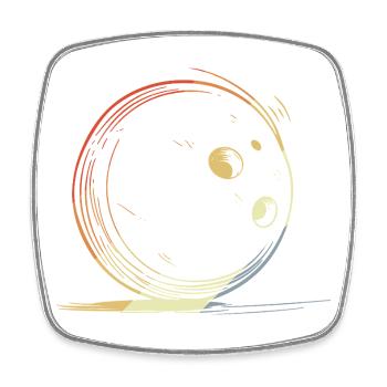 Bowling Retro Look - Viereckiger Kühlschrankmagnet - Weiß - Vorne