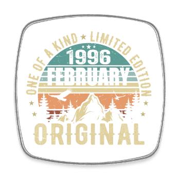 29th Birthday Original Year February 1996 - Square fridge magnet - white - Front