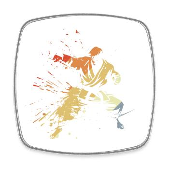 Karate Boy Graphic - Square fridge magnet - white - Front