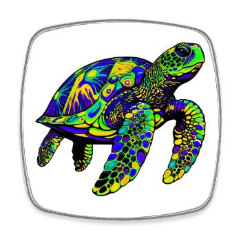 Sea turtle - Square fridge magnet - white - Front