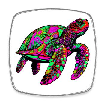 Sea turtle - Square fridge magnet - white - Front