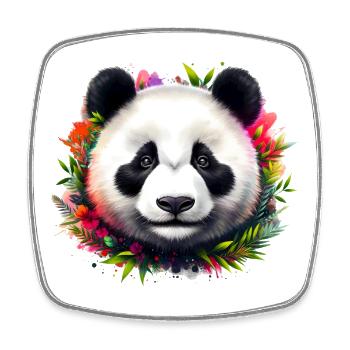 Panda - Viereckiger Kühlschrankmagnet - Weiß - Vorne