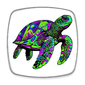 Sea turtle - Square fridge magnet - white - Front