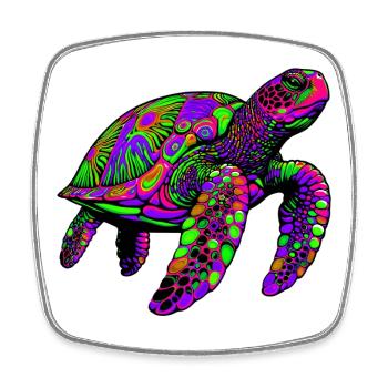 Sea turtle - Square fridge magnet - white - Front