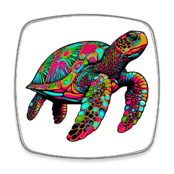 Sea turtle - Square fridge magnet - white - Front