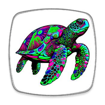 Sea turtle - Square fridge magnet - white - Front