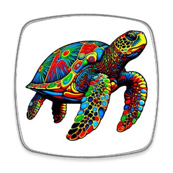 Sea turtle - Square fridge magnet - white - Front