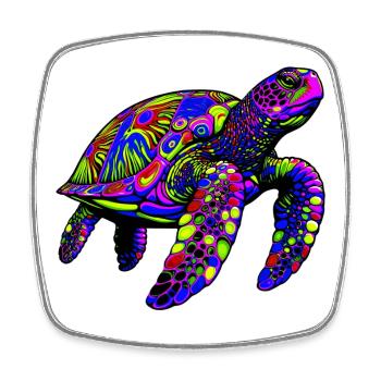 Sea turtle - Square fridge magnet - white - Front