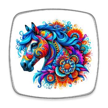 Horse - Square fridge magnet - white - Front