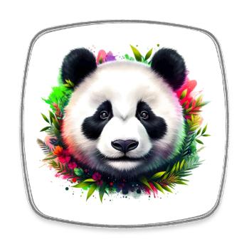 Panda - Viereckiger Kühlschrankmagnet - Weiß - Vorne