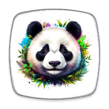 Panda - Viereckiger Kühlschrankmagnet - Weiß - Vorne
