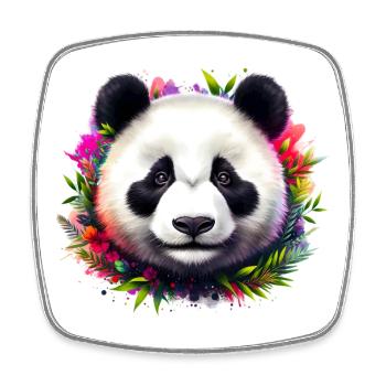 Panda - Viereckiger Kühlschrankmagnet - Weiß - Vorne