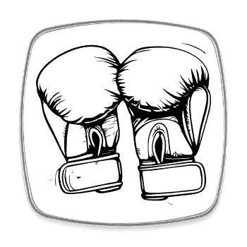 Boxing Gloves Drawing - Square fridge magnet - white - Front
