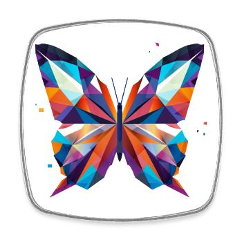 bunter Schmetterling in lebendigen Farben - Viereckiger Kühlschrankmagnet - Weiß - Vorne