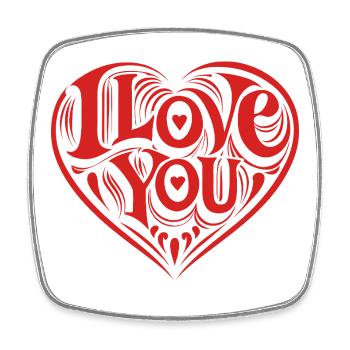 Je t’aime - Saint-Valentin - Amour - Cadeau - Magnet carré - blanc - Devant