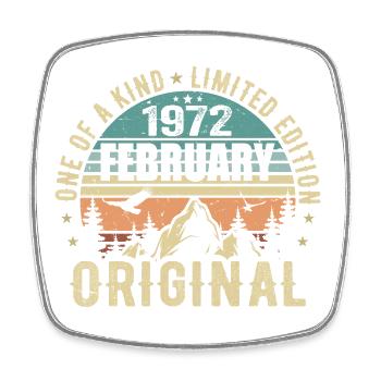 53ème Anniversaire Original Vintage Février 1972 - Magnet carré - blanc - Devant