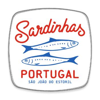Sardines Sardinhas en conserve Portugal - Magnet carré - blanc - Devant