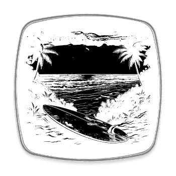 Surfing Graphics - Square fridge magnet - white - Front