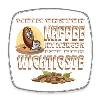Mon premier café du matin 1 - Magnet carré - blanc - Devant