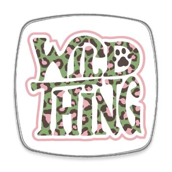 Wild Thing – Camo Print Lettering - Square fridge magnet - white - Front