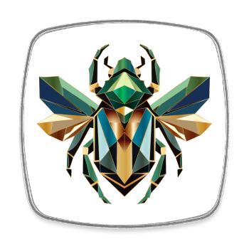 Majestic scarab in noble style - Square fridge magnet - white - Front