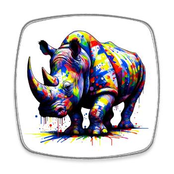 Rhinoceros - Square fridge magnet - white - Front