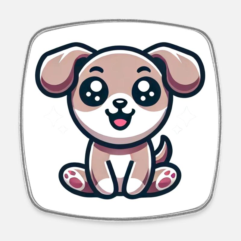 cute dog - Magnet carré - blanc