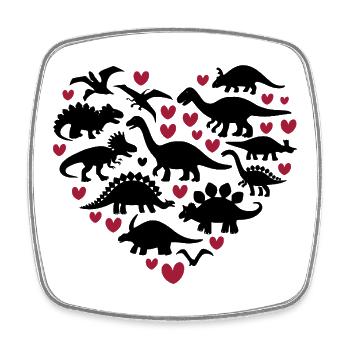 I Love Dinosaurs - Square fridge magnet - white - Front