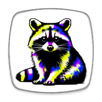 Raccoon - Square fridge magnet - white - Front