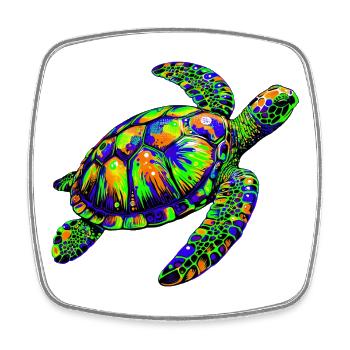 Sea turtle - Square fridge magnet - white - Front