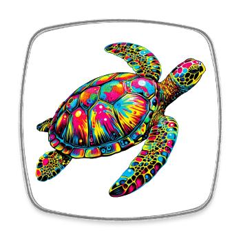 Sea turtle - Square fridge magnet - white - Front