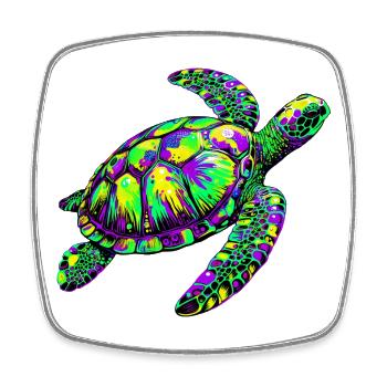 Sea turtle - Square fridge magnet - white - Front