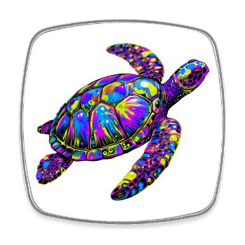 Sea turtle - Square fridge magnet - white - Front