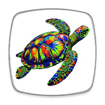 Sea turtle - Square fridge magnet - white - Front