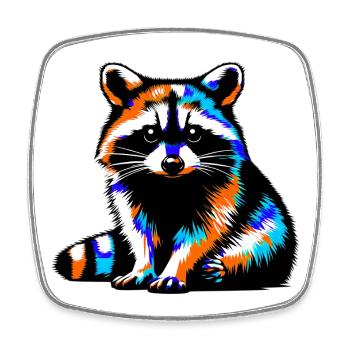 Raccoon - Square fridge magnet - white - Front