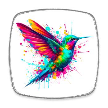 Hummingbird - Square fridge magnet - white - Front