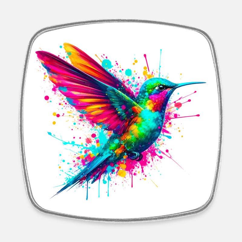 Kolibri - Viereckiger Kühlschrankmagnet - Weiß