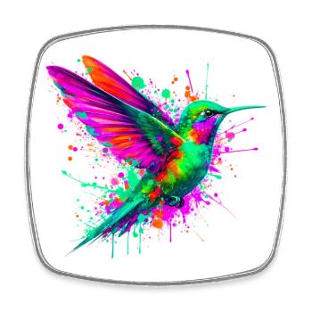 Colibri - Magnet carré - blanc - Devant