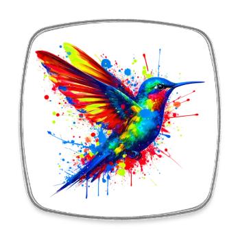 Hummingbird - Square fridge magnet - white - Front