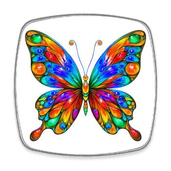 Schmetterling - Viereckiger Kühlschrankmagnet - Weiß - Vorne