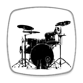 Percussion - Magnet carré - blanc - Devant