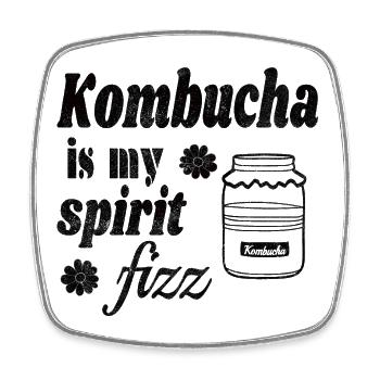 Kombucha is my spirit fizz - Square fridge magnet - white - Front