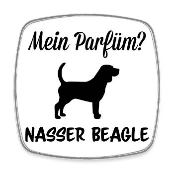 Parfüm nasser Beagle - Viereckiger Kühlschrankmagnet - Weiß - Vorne