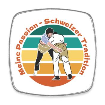 Schwinger Passion Vintage Shirt Schweiz - Viereckiger Kühlschrankmagnet - Weiß - Vorne