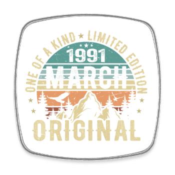 Légendaire depuis mars 1991 - anniversaire mars 1991 - Magnet carré - blanc - Devant